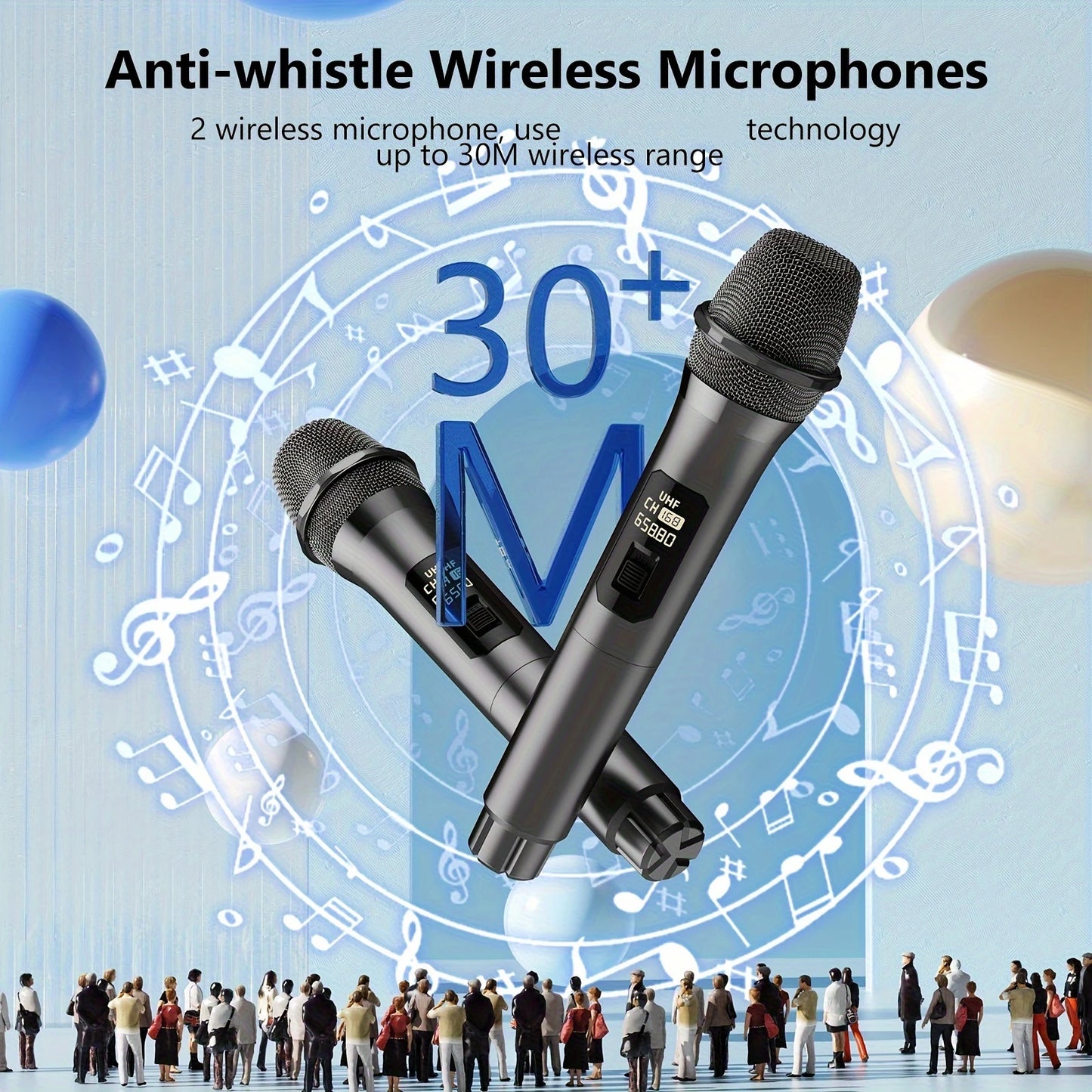 FanFun Karaoke Machine with 2 Microphones, Portable Bluetooth Speaker with RGB Light, Karaoke System for Karaoke Home Party