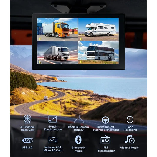 4 Channel 1080p Backup Camera Dash Cam