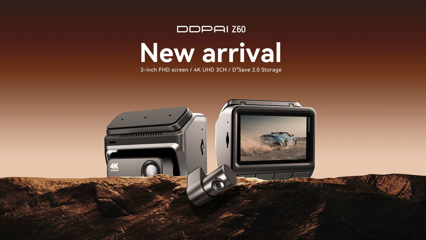 DDPAI Z60 4K+2K+1080P Dashcam  ADAS NightVIS 2.0 Dash Camera 24H Parking Monitor