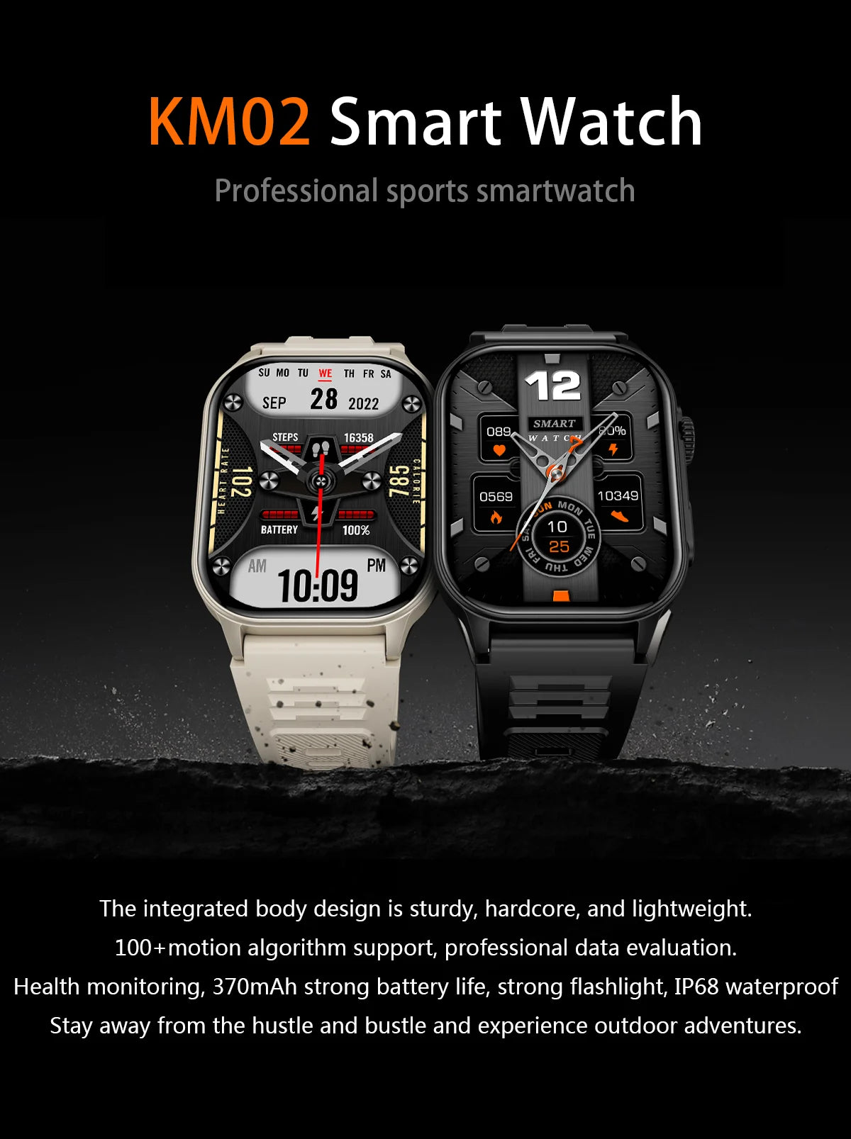 LIGE New Smart Watch LED Flashlight Military Sport Watches