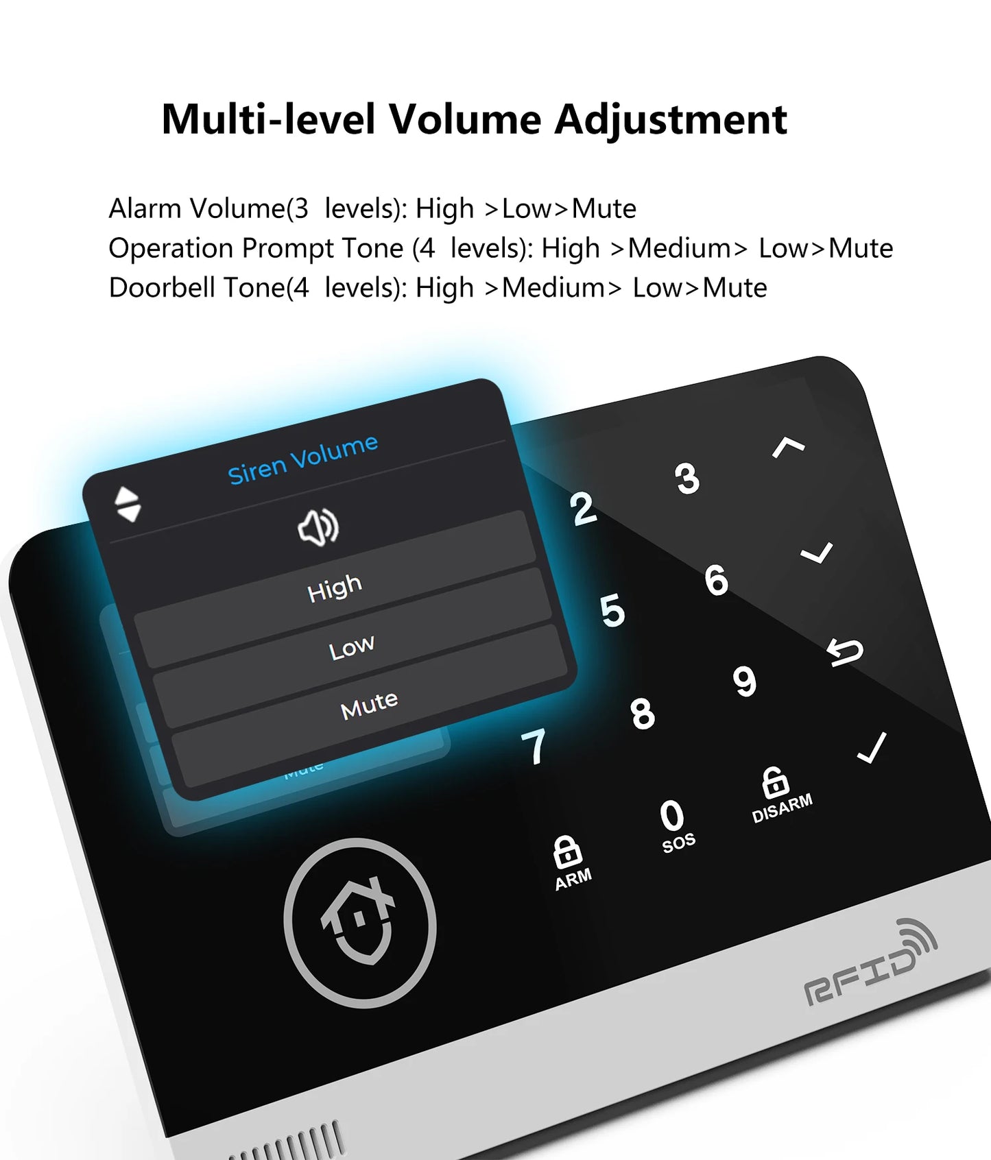 Tuya Smart WiFi GSM Home Security Alarm System - Touch Keyboard RFID APP Control Wireless Anti-Theft with Volume Adjustable