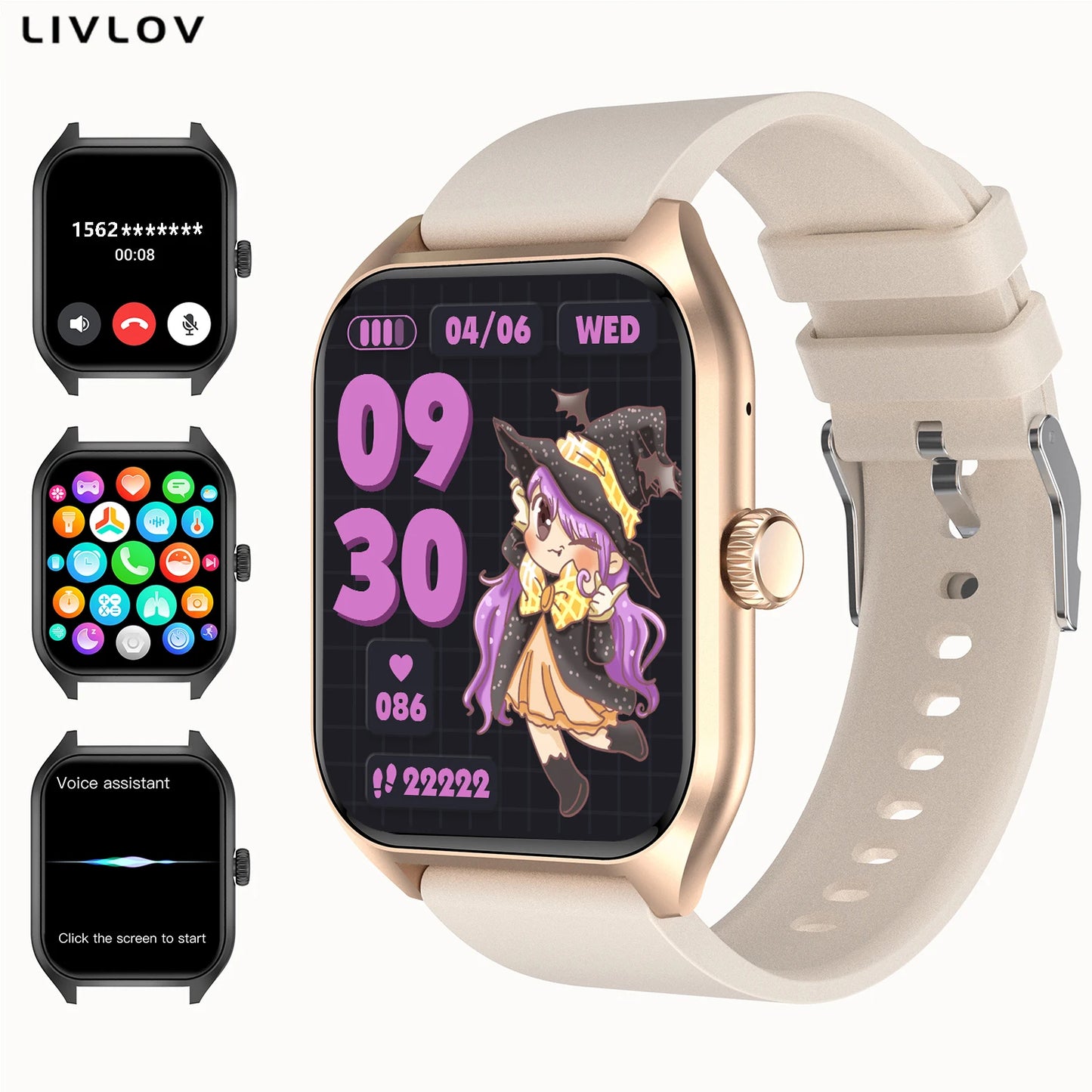AI Voice Assistant Smart Watch for Men Women,