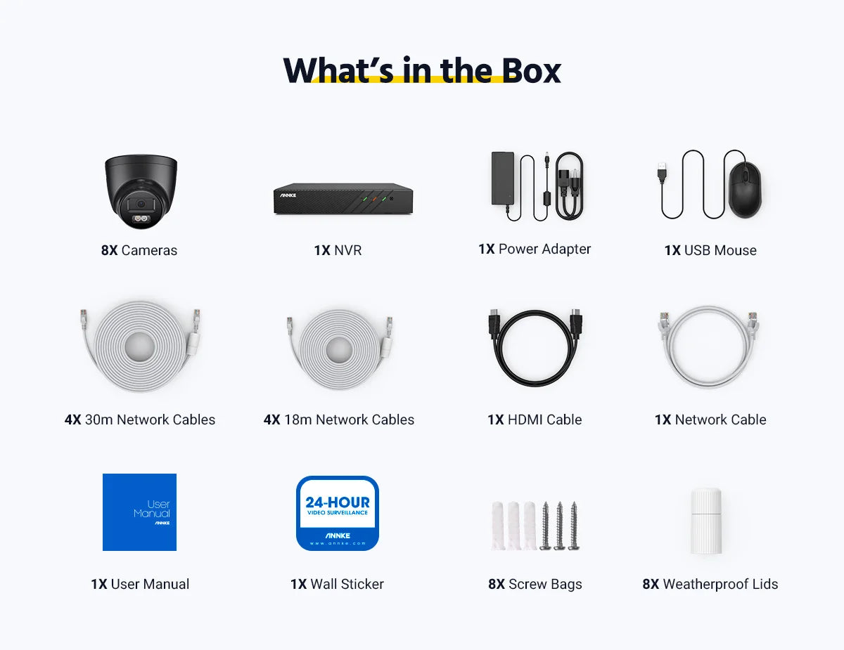 ANNKE 3K 6MP Ultra HD POE Video Surveillance System 8CH NVR Recorder 3K Security Cameras CCTV Kit Smart Dual Lights Ip camera