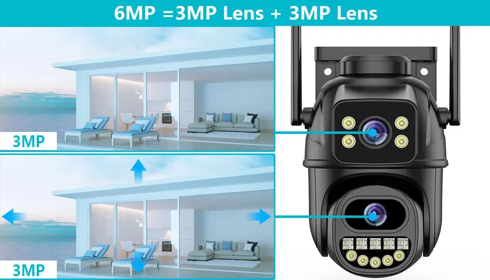 Smart 4K 8MP Wireless Dual Lens PTZ WiFi IP Home Security Camera System 10CH POE NVR H.265 Video Surveillance Set CCTV Kit ICsee