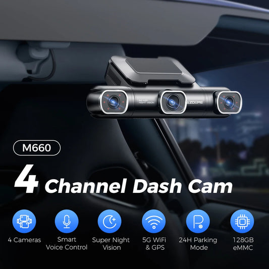 AZDOME 4 Channel Dash Cam 360° View