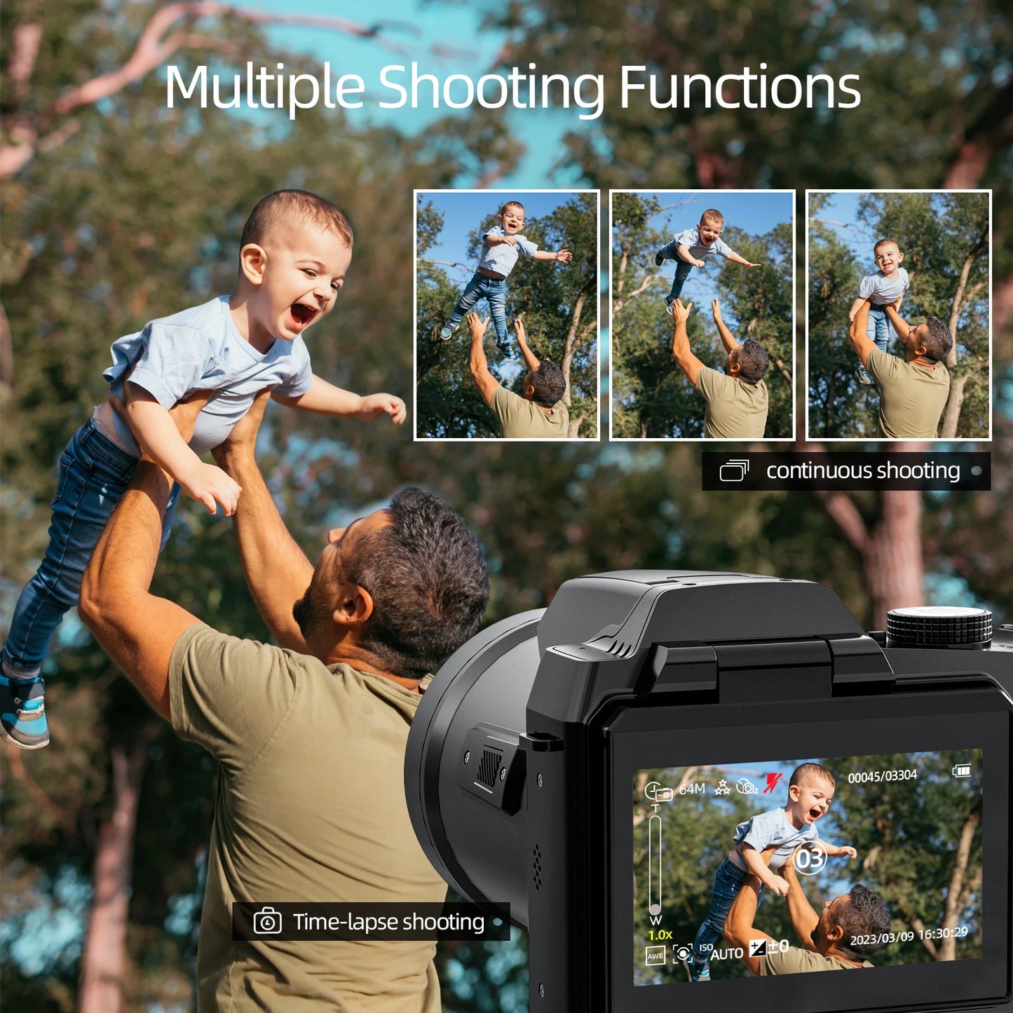 Digital Camera 4K 64MP  beginners easy to learn and operate camera