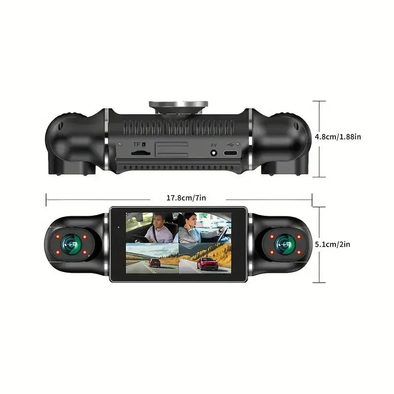 Car camera recorder 4 screens, 24 hours to record parking monitoring,
