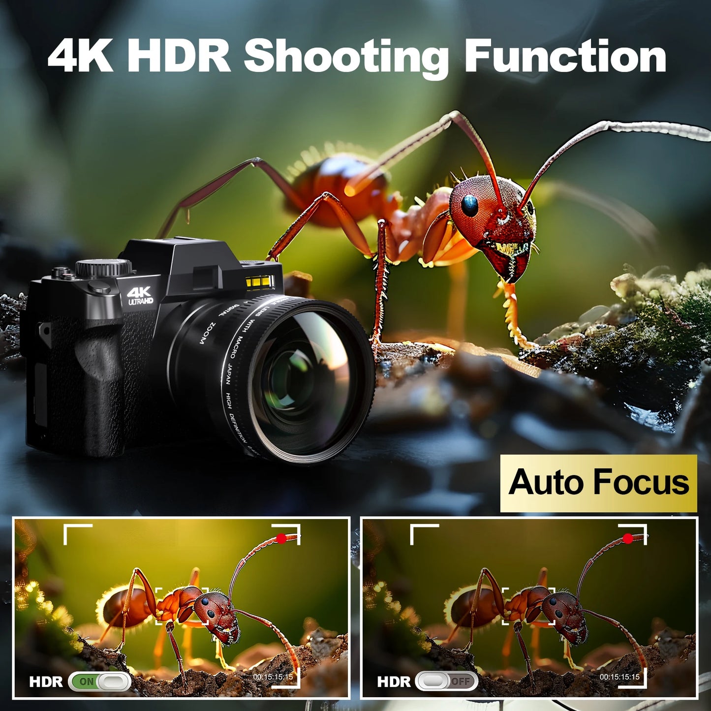 NBD 48MP Digital Cameras for Photography with WiFi & App Control,4K Autofocus Vlogging Camera