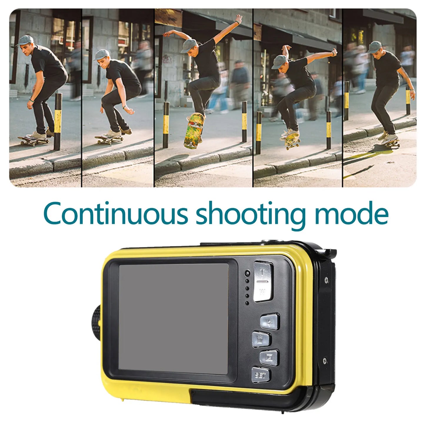 Underwater Camera - 16X Waterproof HD 2.7K 48MP Digital Camera for Snorkeling