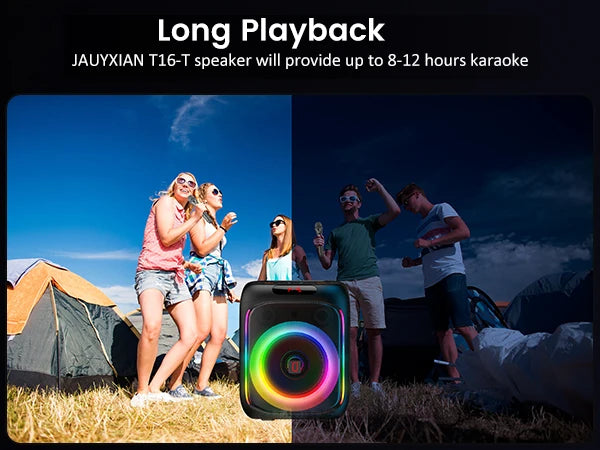 FanFun Karaoke Machine with 2 Microphones, Portable Bluetooth Speaker with RGB Light, Karaoke System for Karaoke Home Party