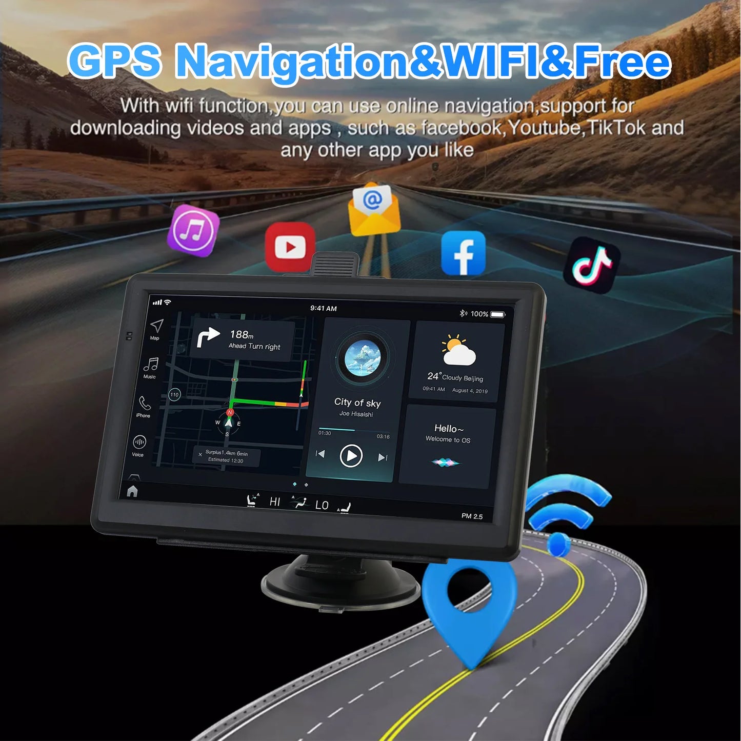 Wireless Car Screen GPS Navigation