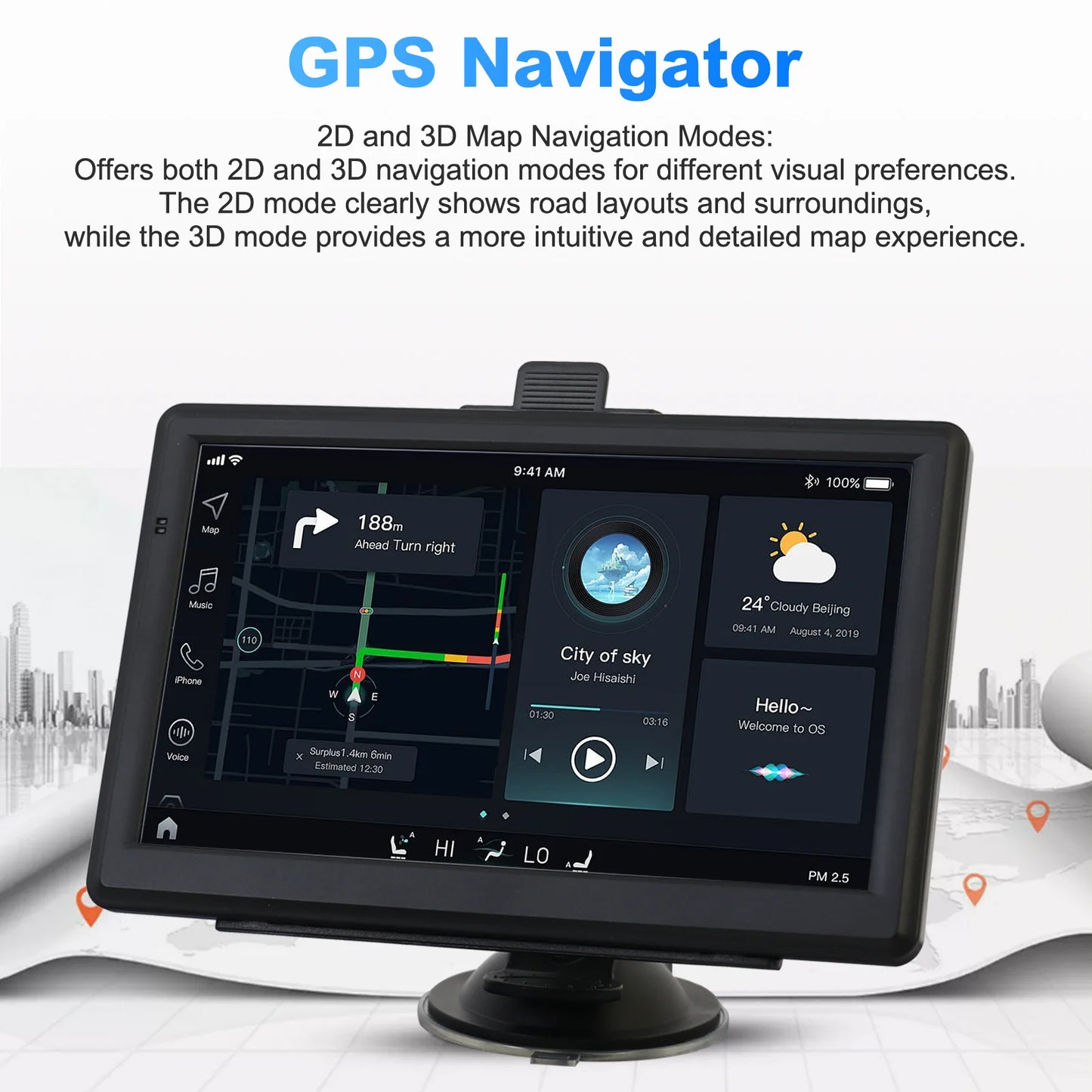 Wireless Car Screen GPS Navigation