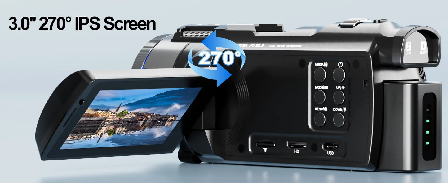 NBD 4K Camcorder Video Camera with 48MP Vlogging Camera