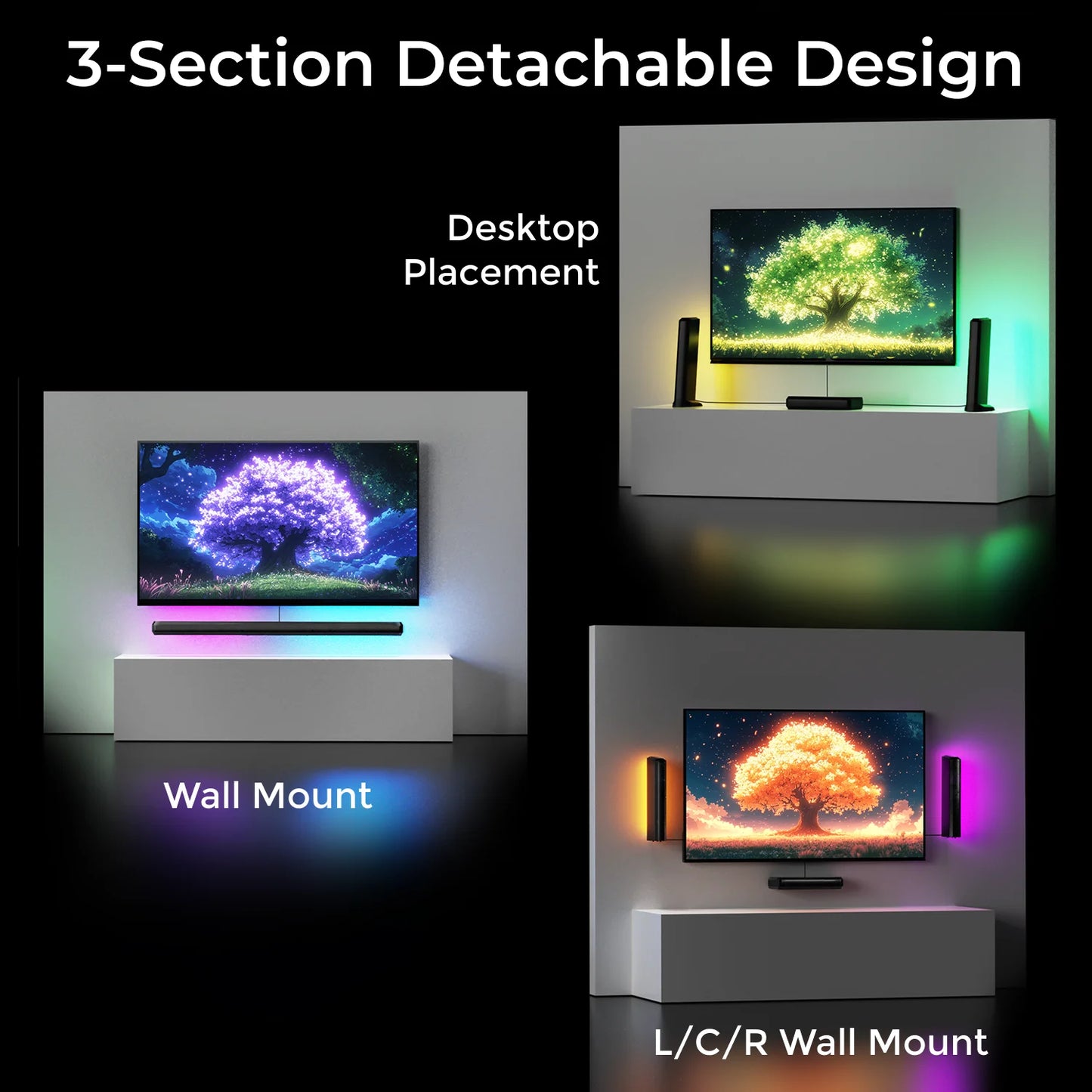 ULTIMEA Apollo S90 9.1ch Dolby Atmos Detachable Soundbar with RGB Light, APP Control, Home Theater Surround System for TV