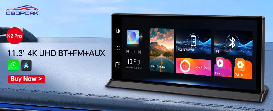 11.26 Inch 3 Camera 4K+1080P+1080P Video Recording Car Dash Cam