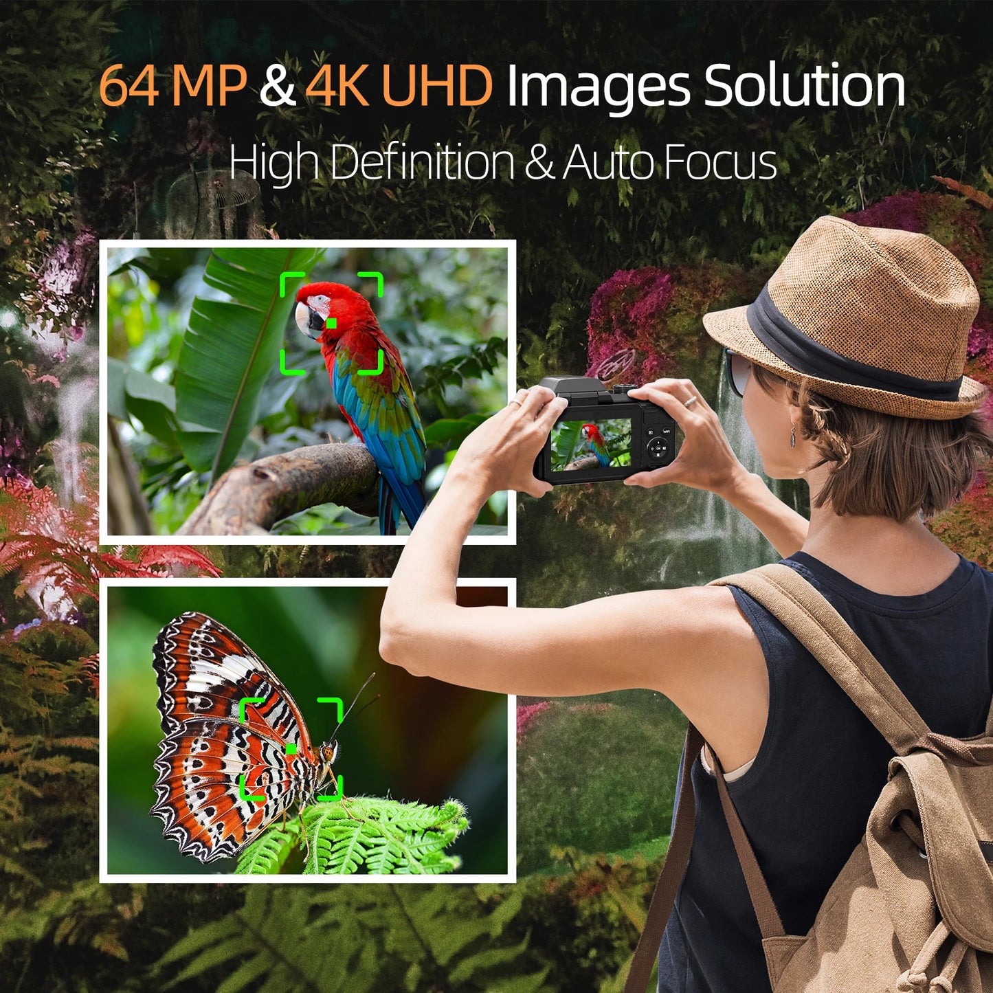 Digital Camera 4K 64MP  beginners easy to learn and operate camera