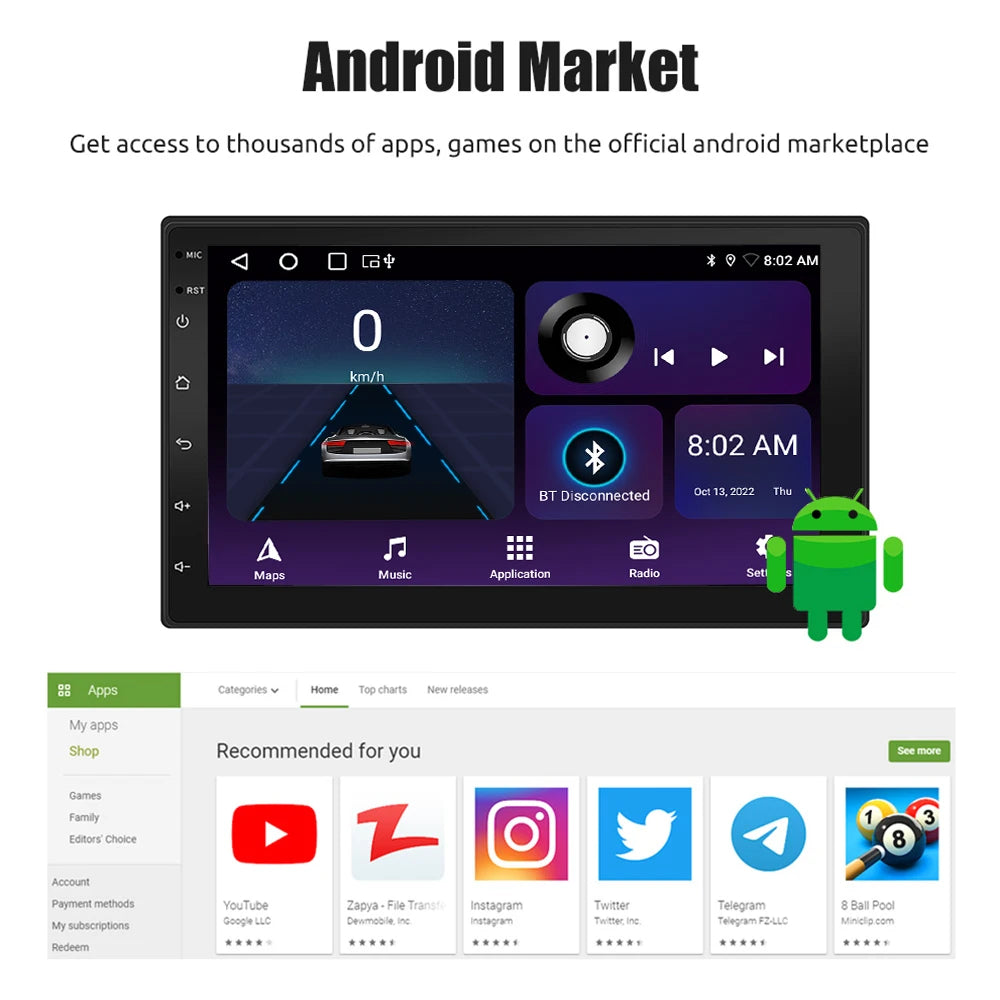Android Car Radio Carplay  Car Multimedia Video Player GPS