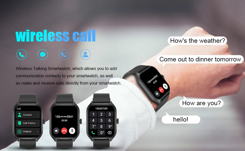 AI Voice Assistant Smart Watch for Men Women,