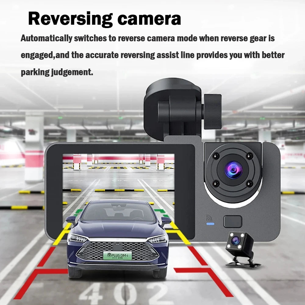 Car DVR 3Channel Dash Cam for Car 4K Video Recorder