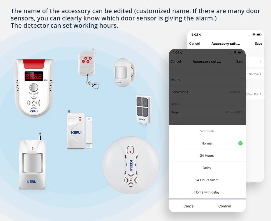 KERUI Tuya Smart WIFI Security Alarm System Kit 110dB Wireless Loud Indoor/Outdoor Siren Horn Home Burglar Motion Door Sensor