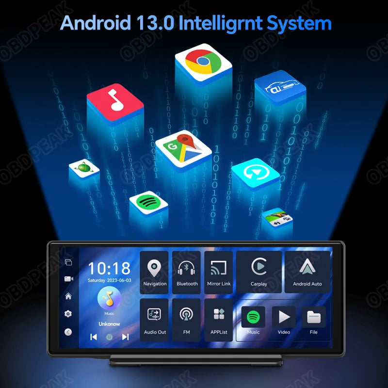 OBDPEAK T30 10.26“ Android 13  Ai Screen Carplay Android  Mirror Camera