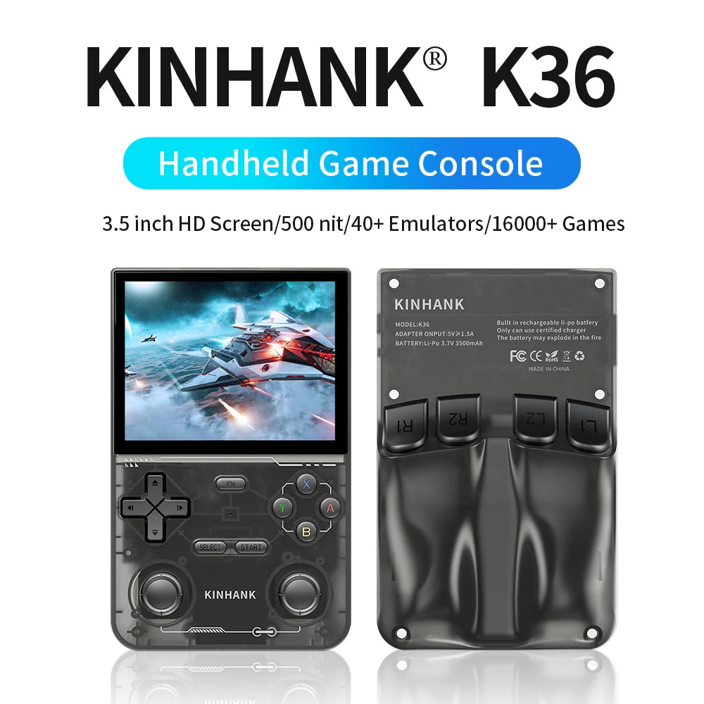 KINHANK Open Source K36 Handheld Game Console 16000 Games Emulator