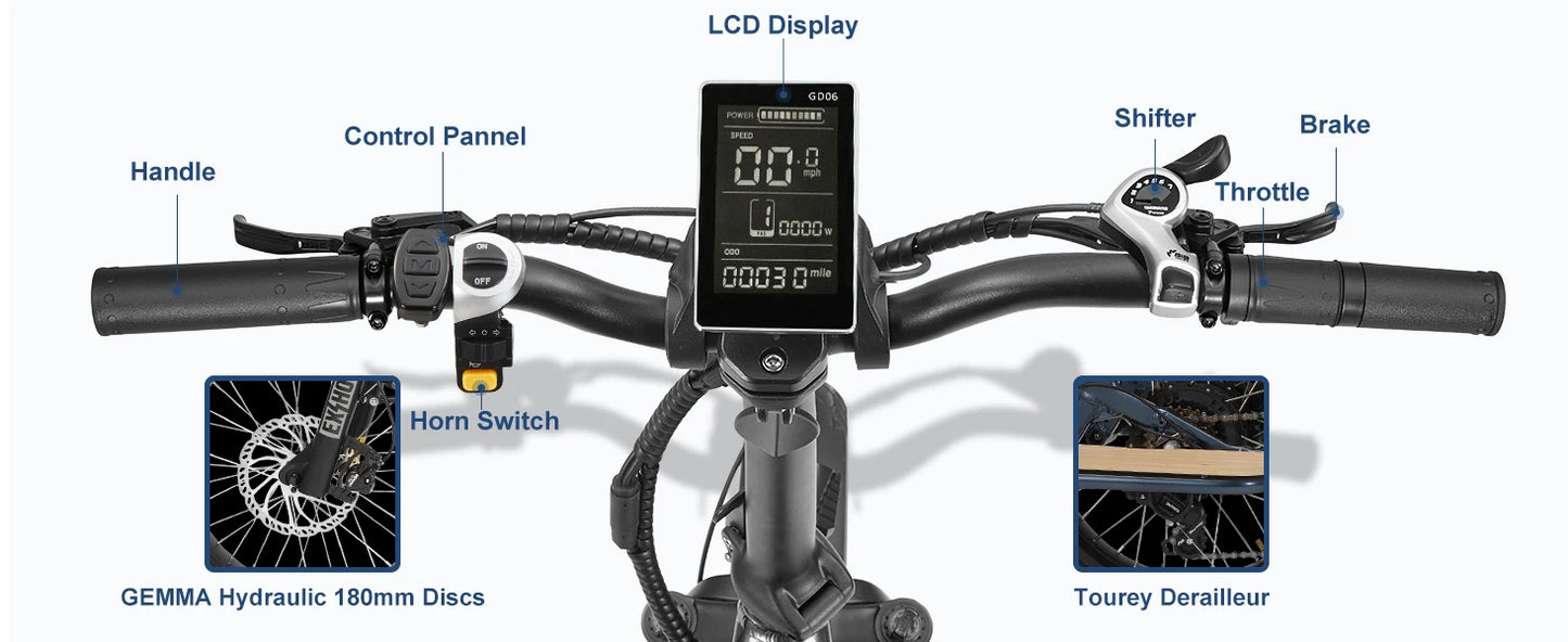 HAOQI Camel adult E-bike 750W 48V 27.8  commute Electric Bike,20 Fat Tire city ebike,electric bicycle