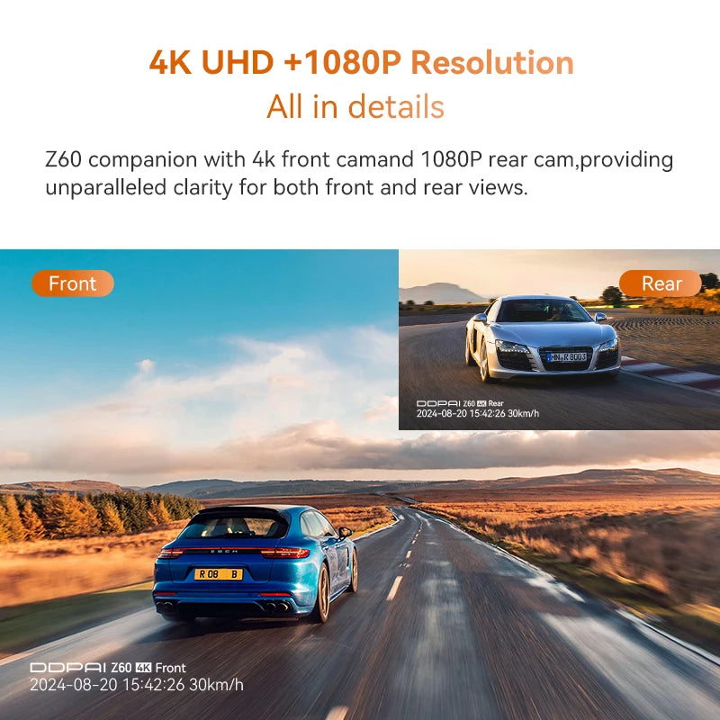 DDPAI Z60 4K+2K+1080P Dashcam  ADAS NightVIS 2.0 Dash Camera 24H Parking Monitor