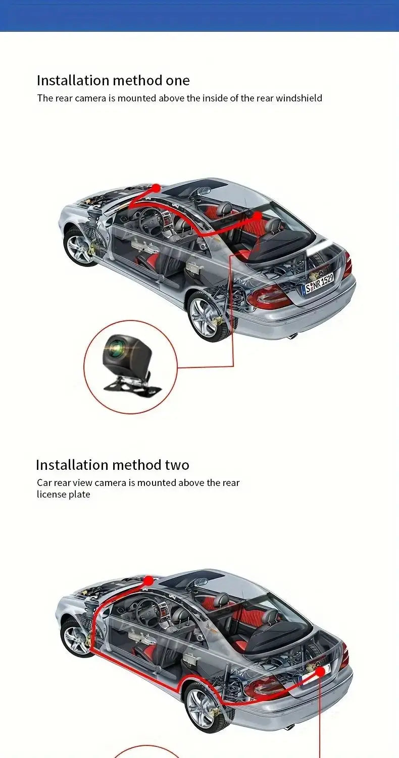 Car camera recorder 4 screens, 24 hours to record parking monitoring,