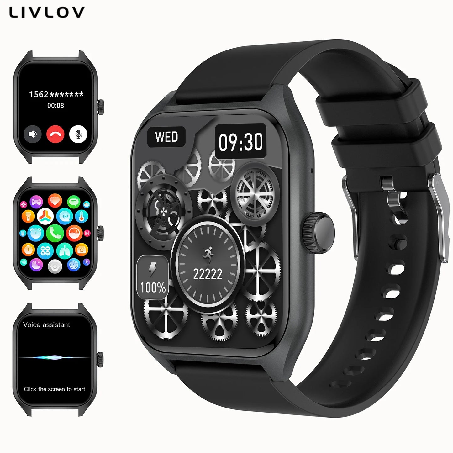 AI Voice Assistant Smart Watch for Men Women,