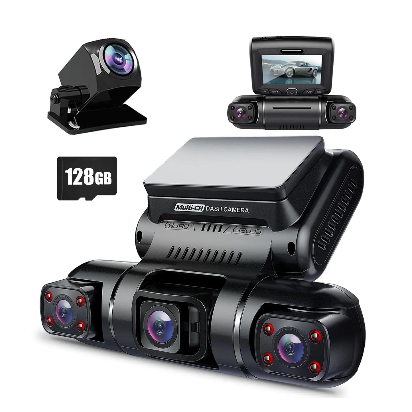 PRUVEEO 360° View Dashcam with GPS WiFi Night Vision Dash Cam Parking Monitor