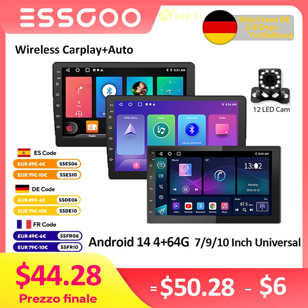 Android Car Radio Carplay  Car Multimedia Video Player GPS