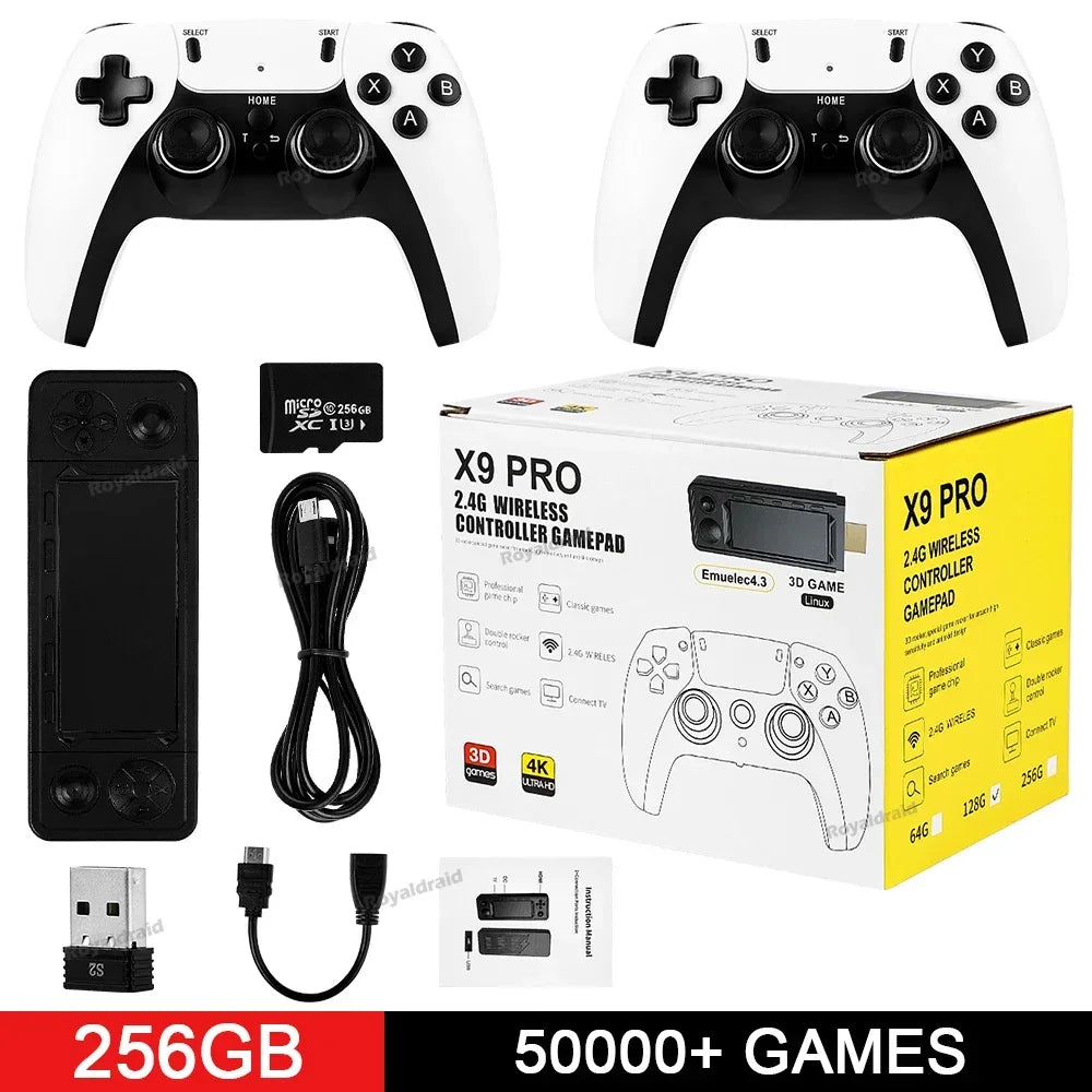 128G 256G X9 PRO GameStick 4KHD TV Video Game Console 3D Games