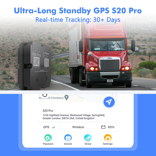 4G GPS Tracker , Real-Time 30 Days Tracking Device Anti-Theft Vehicle Locator, Paid Android/iOS App