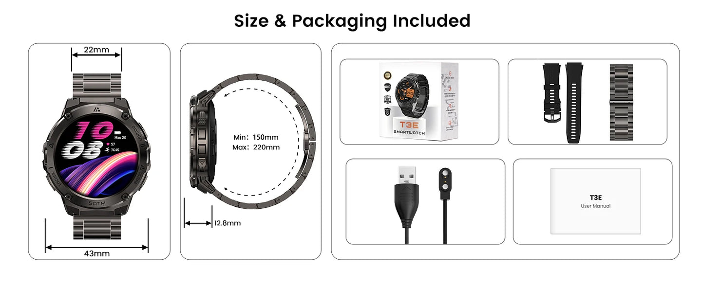 HIDAMEL T3E GPS Smart Watch