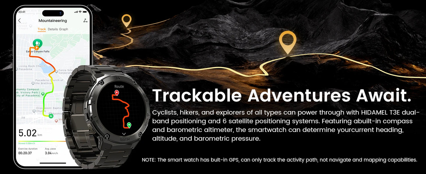 HIDAMEL T3E GPS Smart Watch