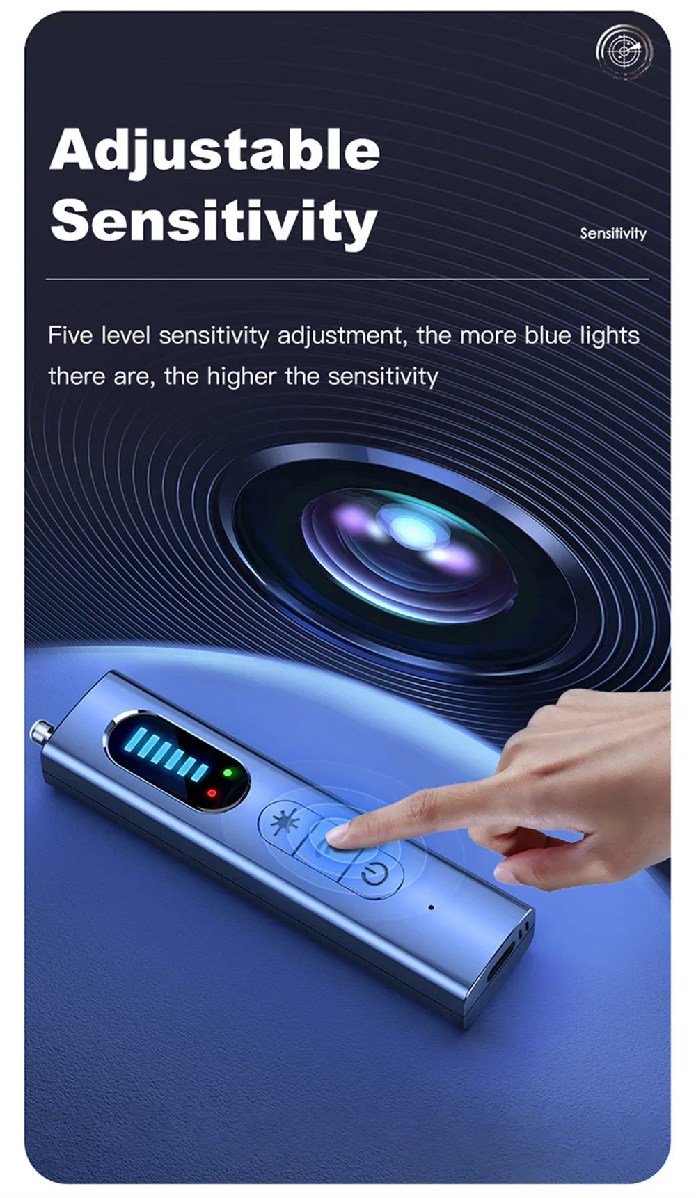 Hidden Camera Detector Anti-Spy Car GPS Tracker Listening Device Bug RF Wireless All Signal Scanner Gadget Security Protection