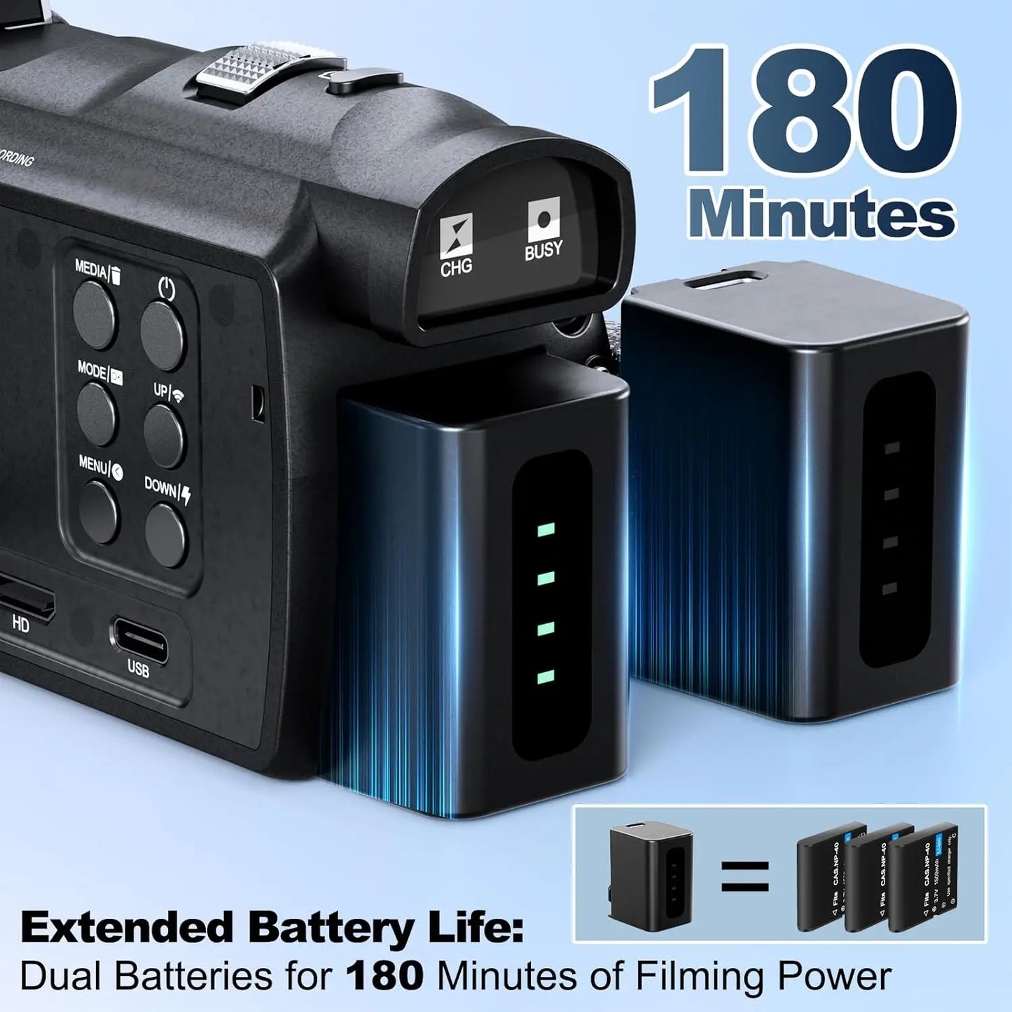 NBD 4K HD&48MP Camcorder Video Camera Video Recorder