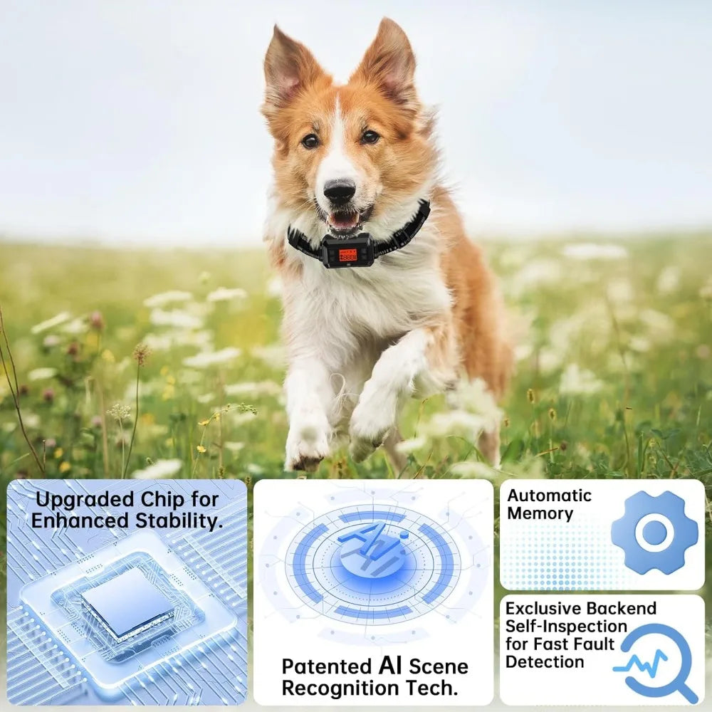 GPS Wireless Dog Fence. IPX7 Waterproof Dog Training Collar.