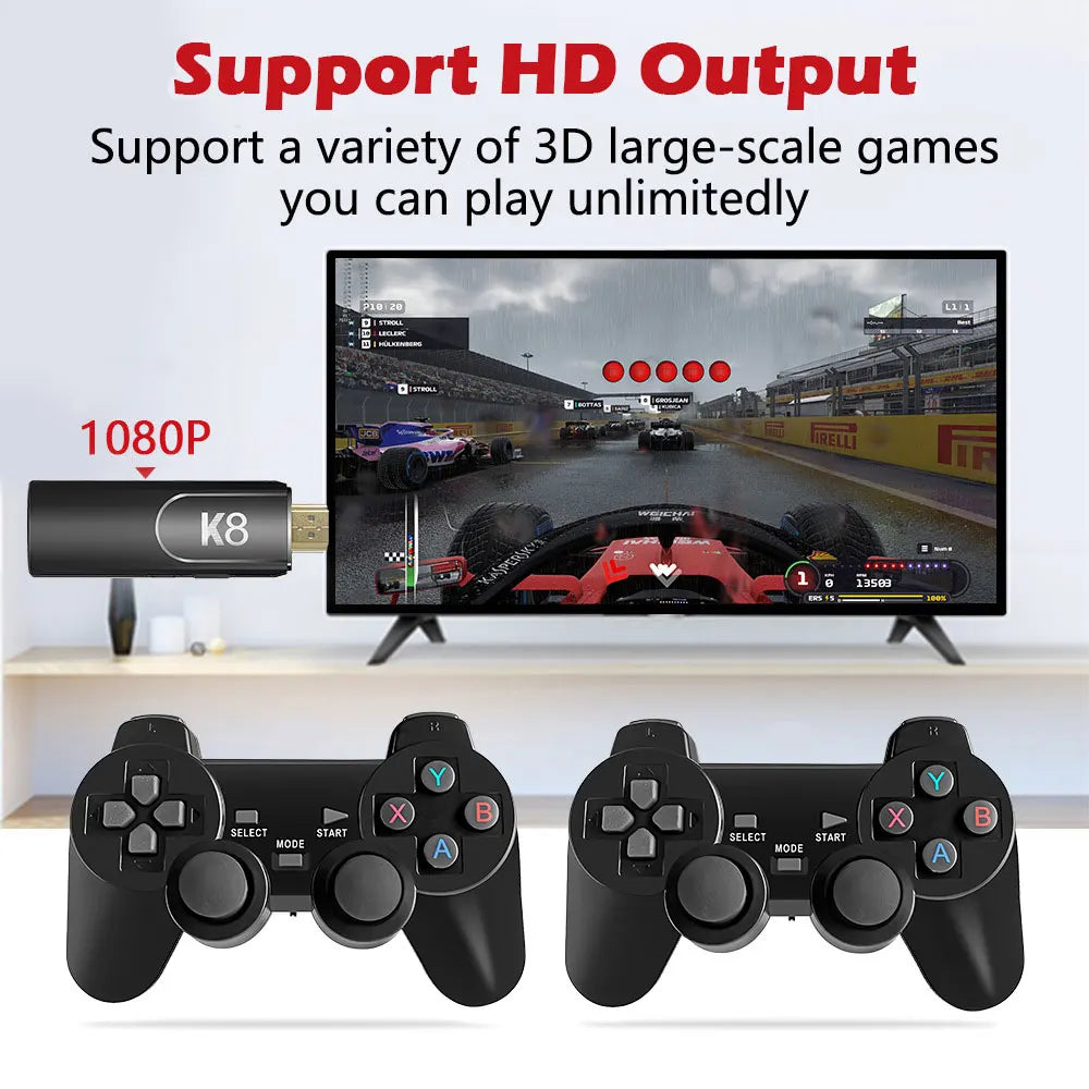 4K HD K8 Gamepad 64G Retro Video Game Console 40000+ Game