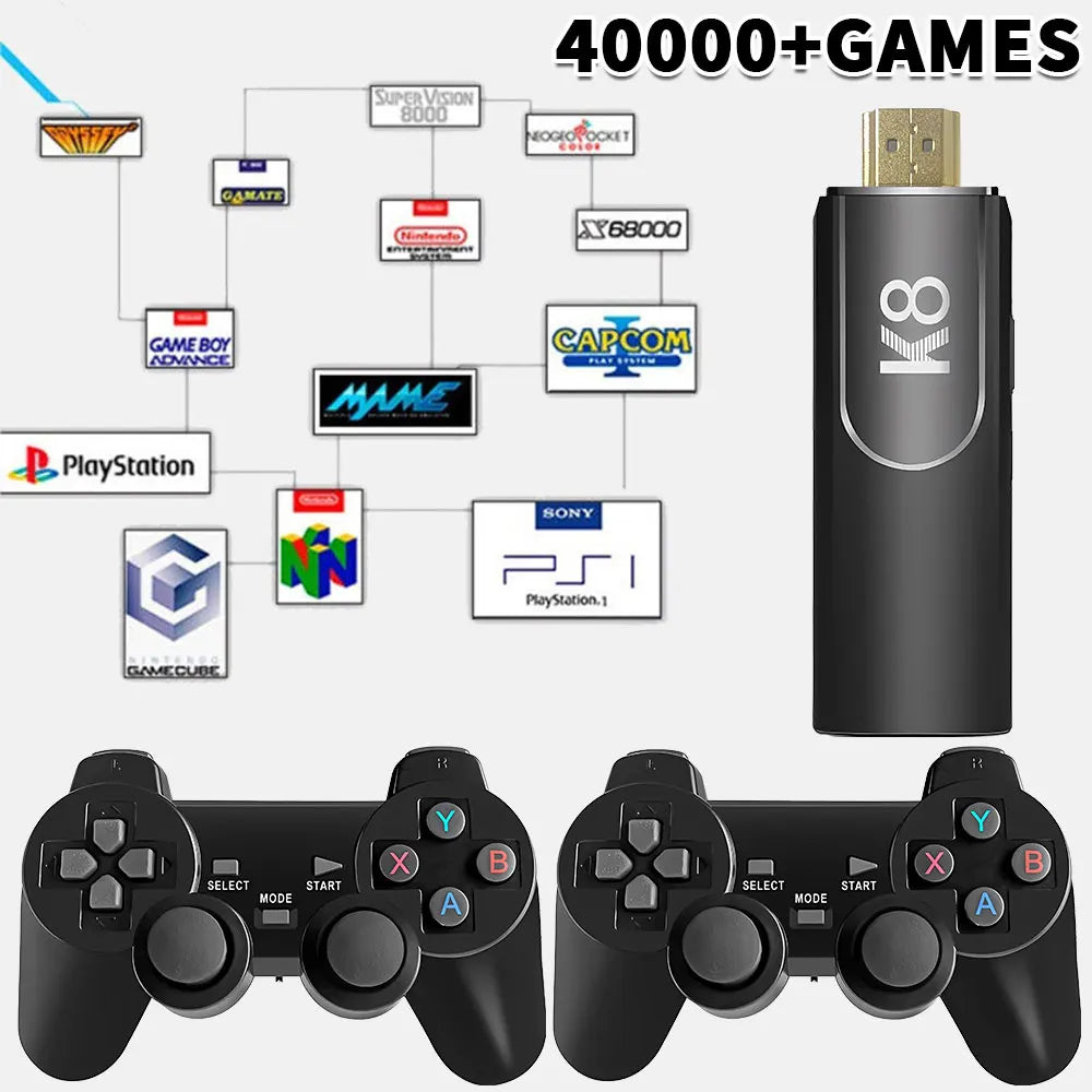 4K HD K8 Gamepad 64G Retro Video Game Console 40000+ Game