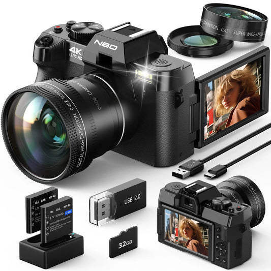 NBD Compact Digital Photography Camera ,WebCam ,Vintage Vlog Video Recorder YouTube 48MP Camcorder 16X Digital Zoom Camera