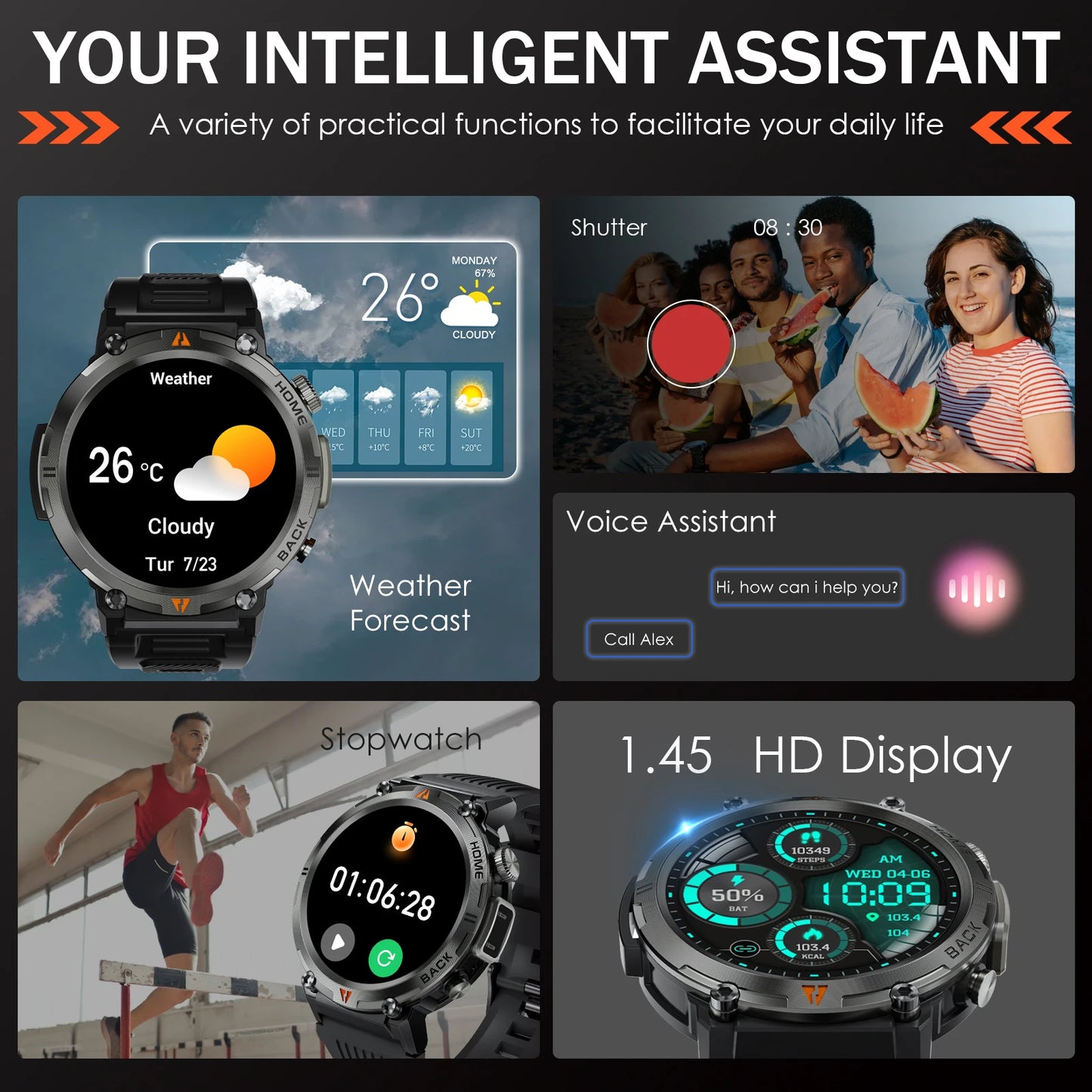 EIGIIS 2024 New KE3 Bluetooth Call Smart Watch