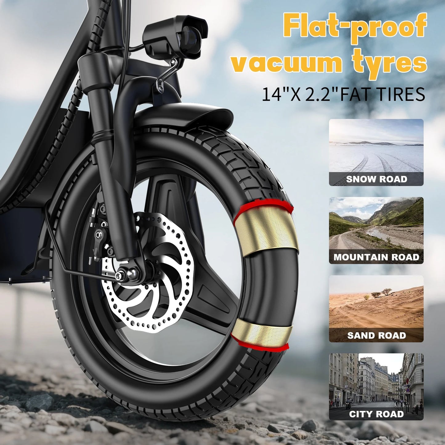 Adults Electric Scooter with Seat, 48V 15AH Foldable Electric Scooter,14" Tires,700W Peak Motor,22MPH, 30+Mile Long Range