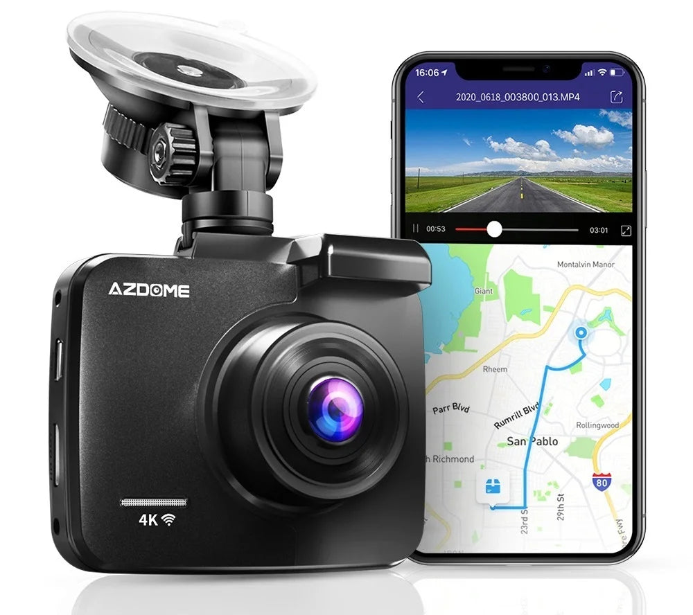 AZDOME PG17 12" WiFi Mirror Dash Cam 4K Front and 1080P Rear View Mirror Camera for Cars