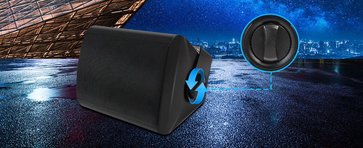 Herdio 5.25'' 600W Outdoor Bluetooth Speakers Waterproof Wired Wall Mount Weatherproof Loudspeaker System For Indoor-Outdoor