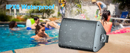 Herdio 4PCS 800W 6.5'' Outdoor Speakers Wired Waterproof Passive Wall Mount Speakers With Powerful Bass For Home Patio Poolside