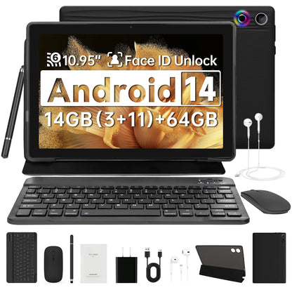 A7L 10.1 Inch Android 14 Tablet 14GB RAM 64GB ROM