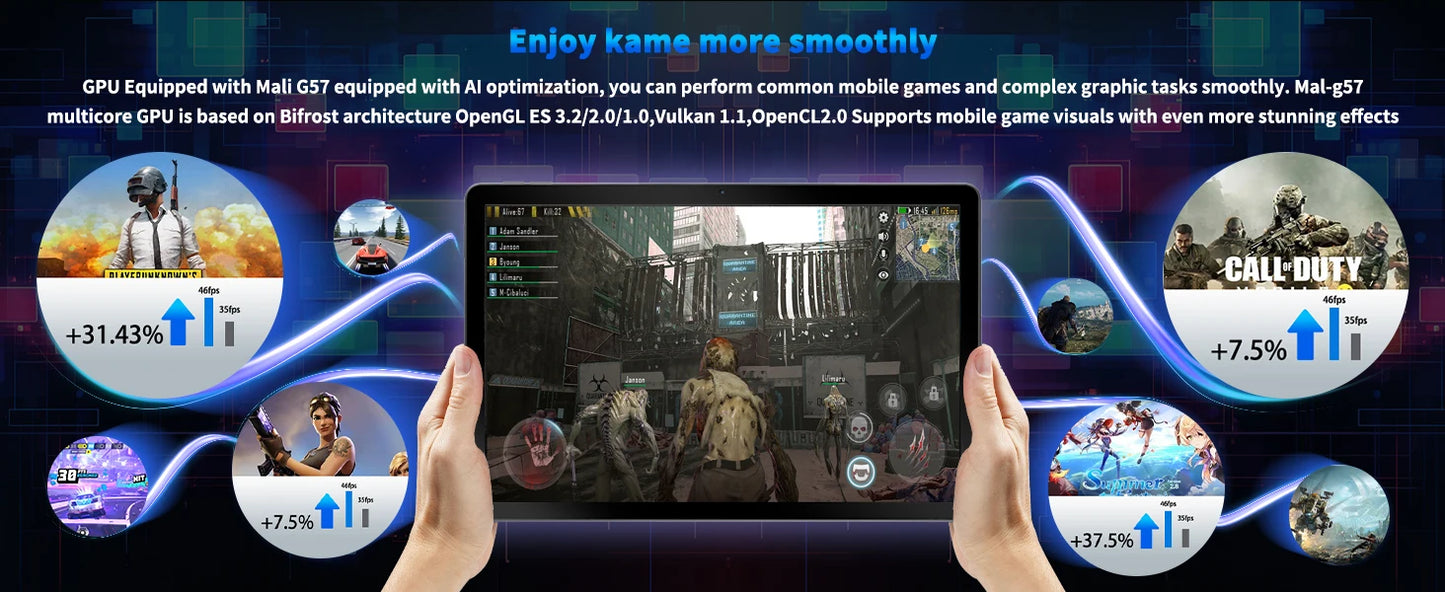 C9+ 11 Inch Tablet HD Display Android14 Octa-Core Processor 12GB RAM+128GB ROM(1TB TF)