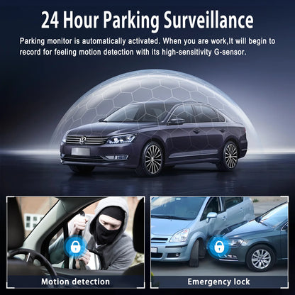 1080P 4-Channel Car DVR with HD Display, Front and Rear Cameras,